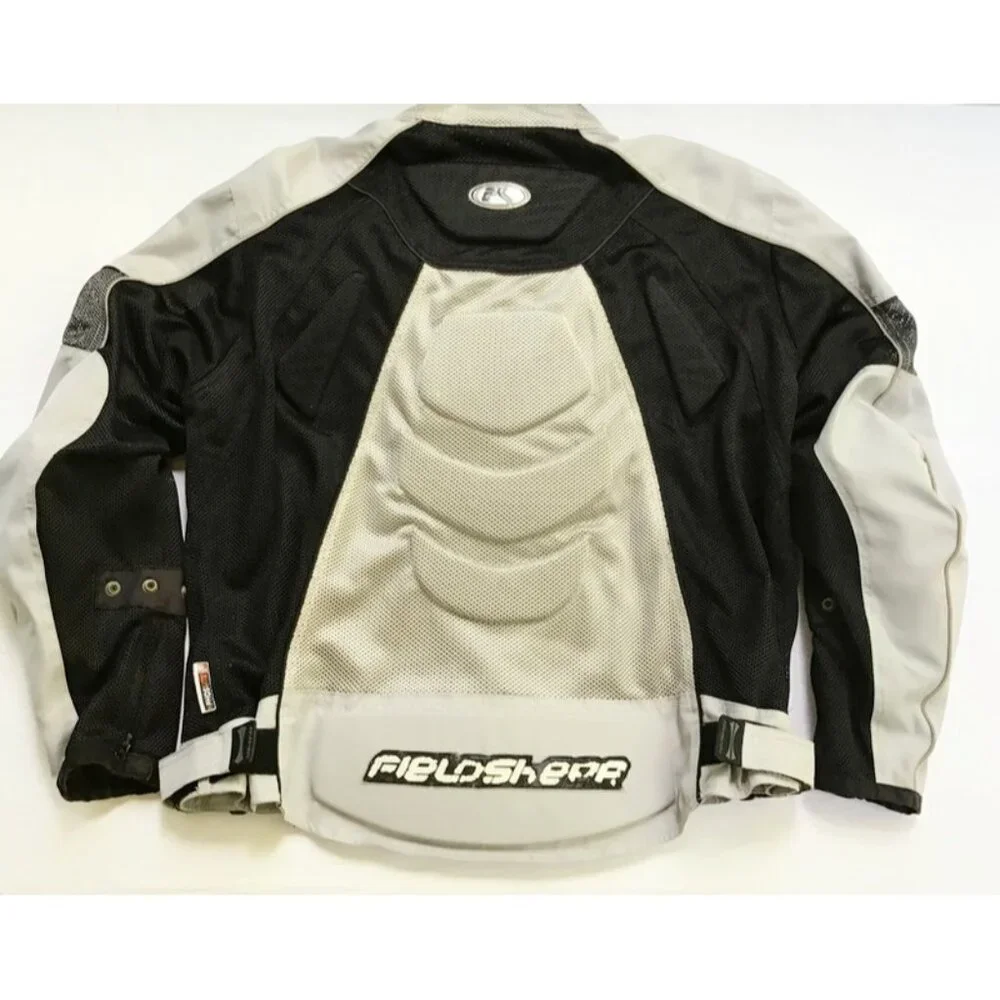 Fieldsheer Motorcycle Riding Jacket Mens 3XL Black Gray Mesh Armored Padded Rain